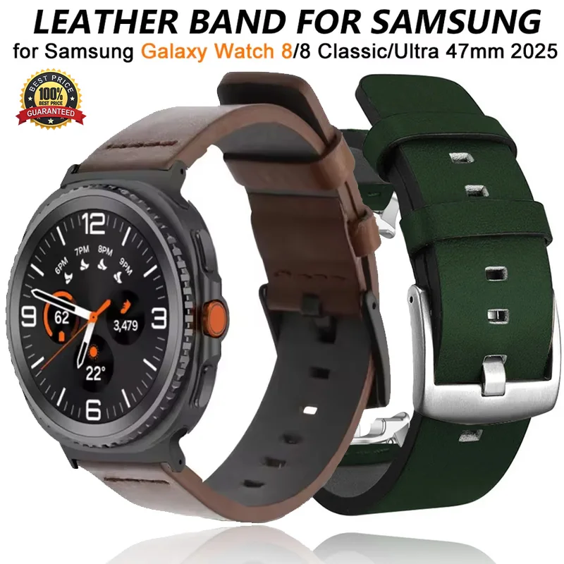 Lederarmband für Samsung Galaxy Watch8 Classic 44 mm 40 mm Armband Ersatzarmband Uhr 8 7 Ultra 2025 Zubehör Image