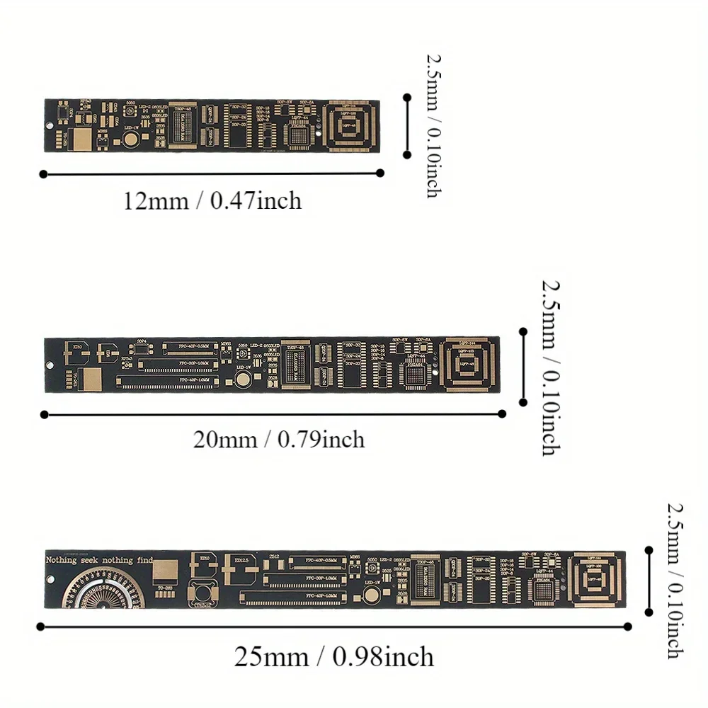Multifunktionales PCB-Lineal, Messwerkzeug, Widerstand, Kondensator, elektronisches Kit, Chip, IC, SMD-Diodentransistor, 15 20 25 cm, für Arduino Image