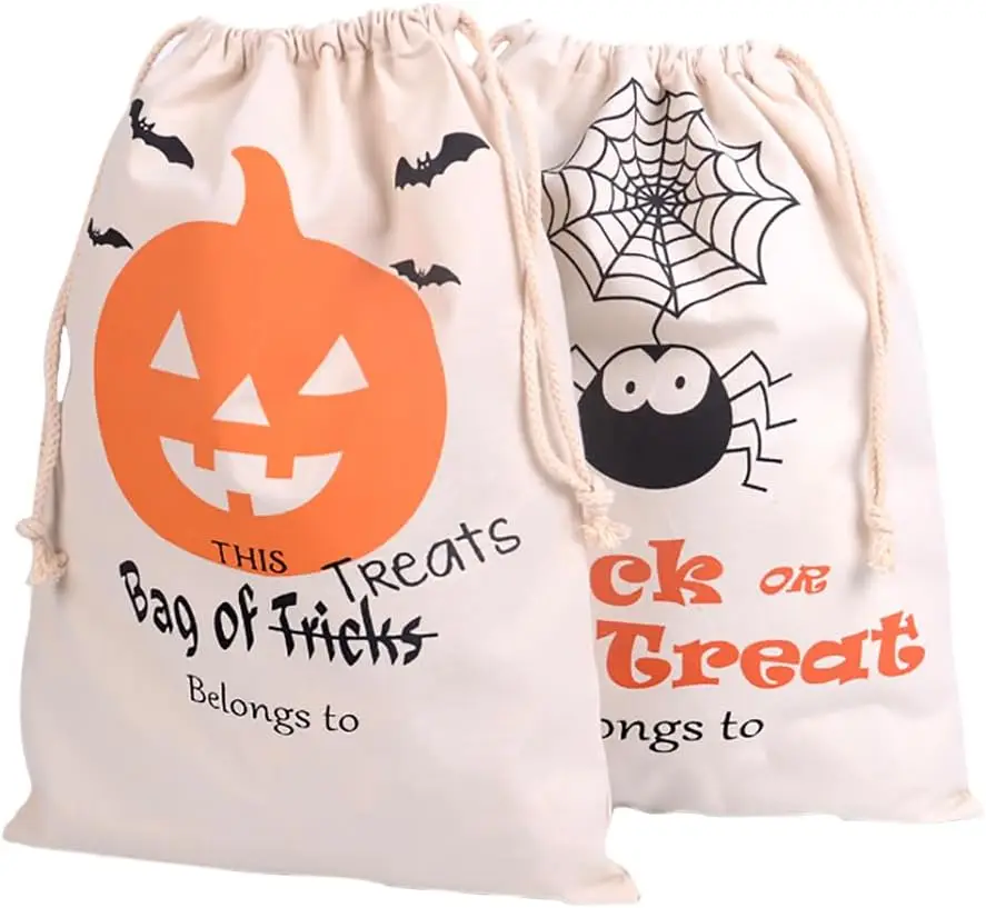 VIKAMA 1 Stück Halloween Große Kordelzugtasche Halloween Partybevorzugungstasche Wiederverwendbare Aufbewahrungstasche Halloween Süßigkeitentüte Image