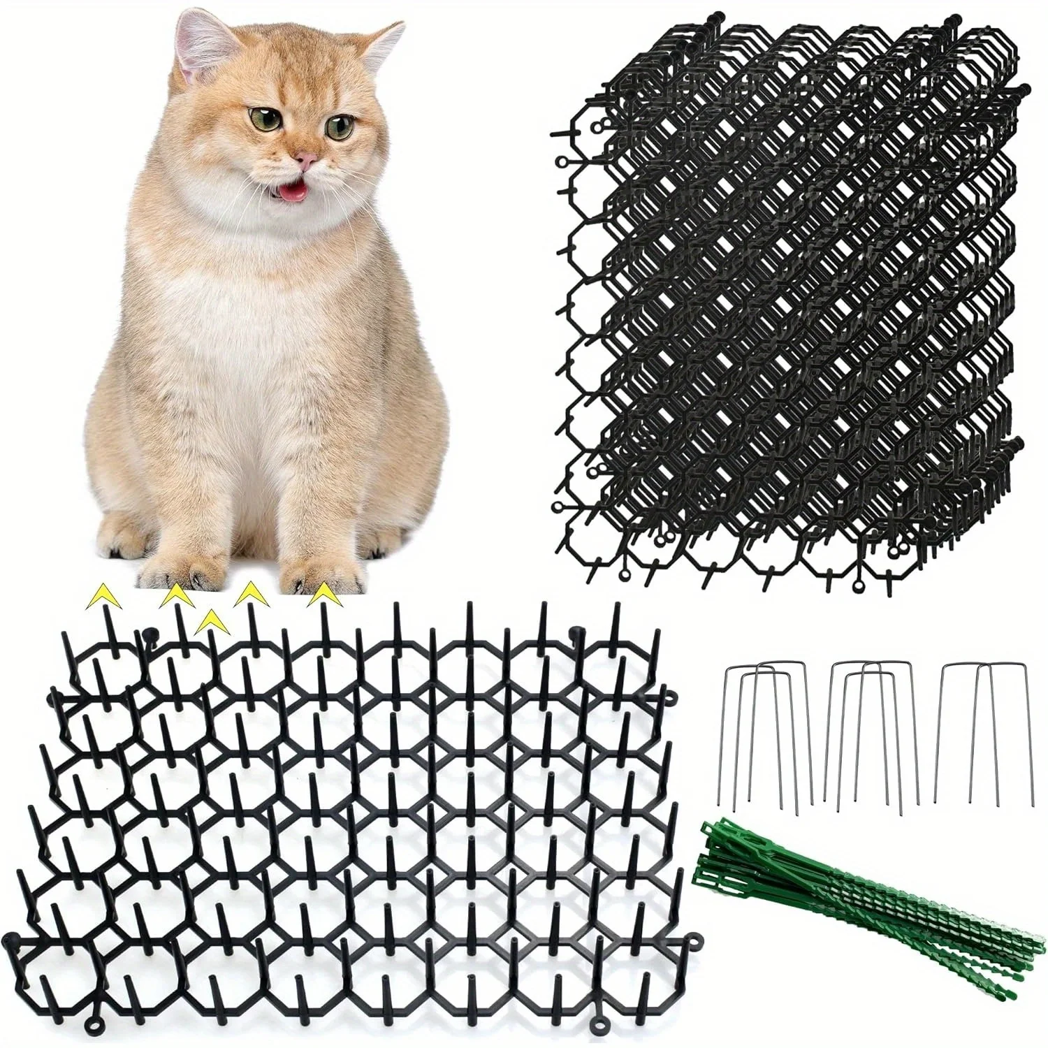 Katzenabweisende Matte mit Spikes, Anti-Kletterzaun, Wand, harmlos, Haustierkontrolle, Stachelteppich, Eichhörnchen, Katze, Hund, Anti-Vandalismus, Stachelmatte Image