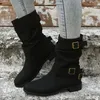 Herbst Winter neue Damen modische Freizeitstiefel vielseitige bequeme Schuhe mit hohen Absätzen elegante minimalistische Damenschuhe