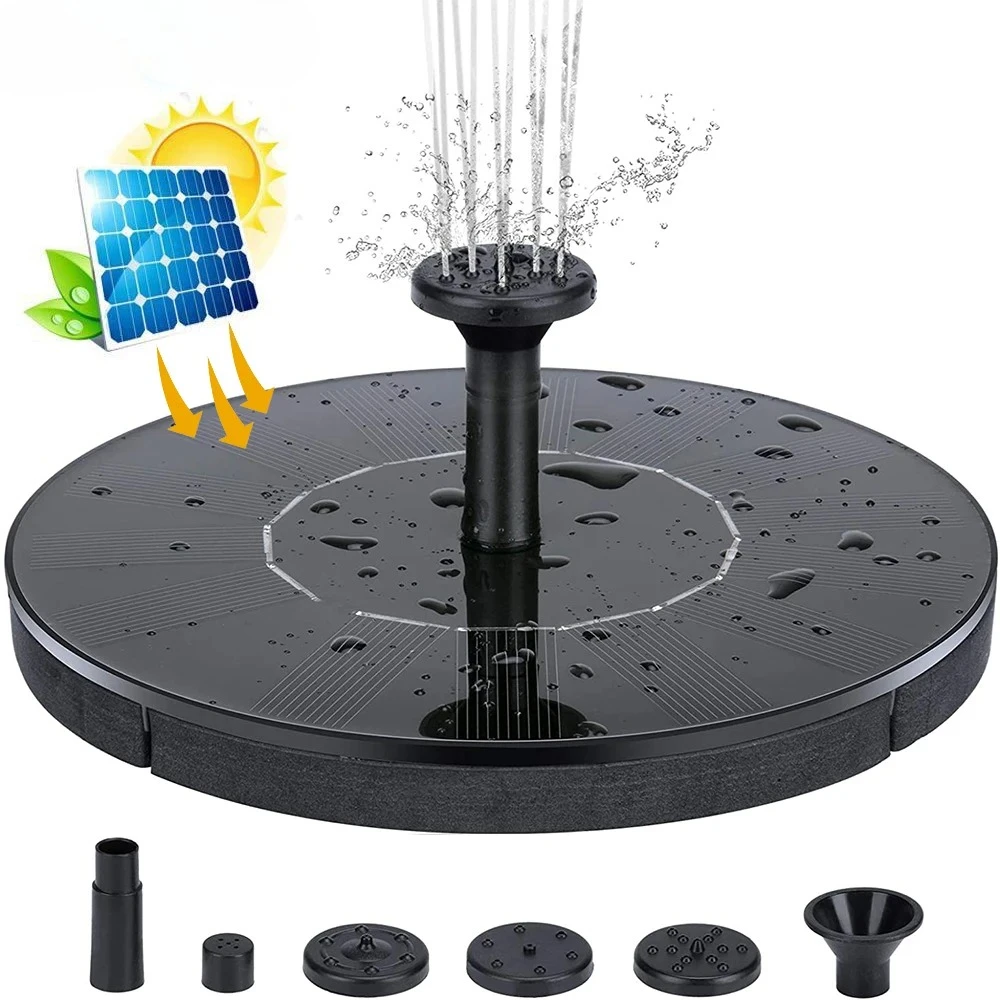 Mini Solar Powered Wasser Brunnen Schwimmenden Teich Wasserfall Outdoor Garten Dekoration Vogel Bad Funktion Mit Solar Panel Pumpe