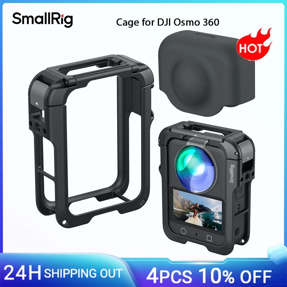 SmallRig Cage für DJI Osmo 360 mit Silikon-Objektivabdeckung, 1/4 Zoll-20 Schraube mit Anti-Twist-Stiften, Kaltschuh, ultraleicht, 48 g -5704 Image