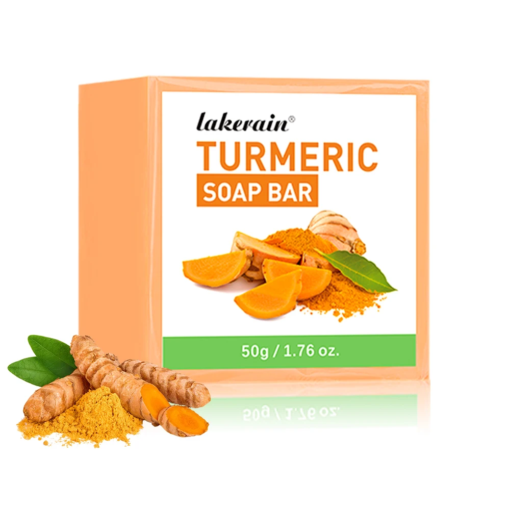 Kurkuma-Zitronensäure-Kojisäure-Seife, handgefertigt, natürlicher Hautpflege-Riegel für feuchtigkeitsspendendes Peeling für Körper und Gesicht Image