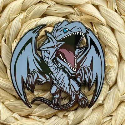 Blue-Eyes White Dragon Abzeichen Anime Yu-Gi-Oh! Metallnadeln, japanische Manga-Broschen für Rucksack, Tasche, Kleidung, Revers, ACG, Cosplay-Spielzeug Image