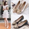 Strass Frühlingsrolle Weiche Sohle Große Größe Frauen Schuhe Scoop Schuhe Lazy Mom Peas Schuhe Ballett Bogen Flache Schuhe Frauen