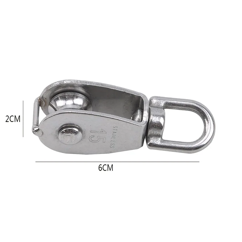 Edelstahl Pulley M15/M25 Einzel/Doppel Rad Schwenk Hebe Seil Pulley Set Draht Seil Kran Pulley Hebe rad Werkzeuge Image
