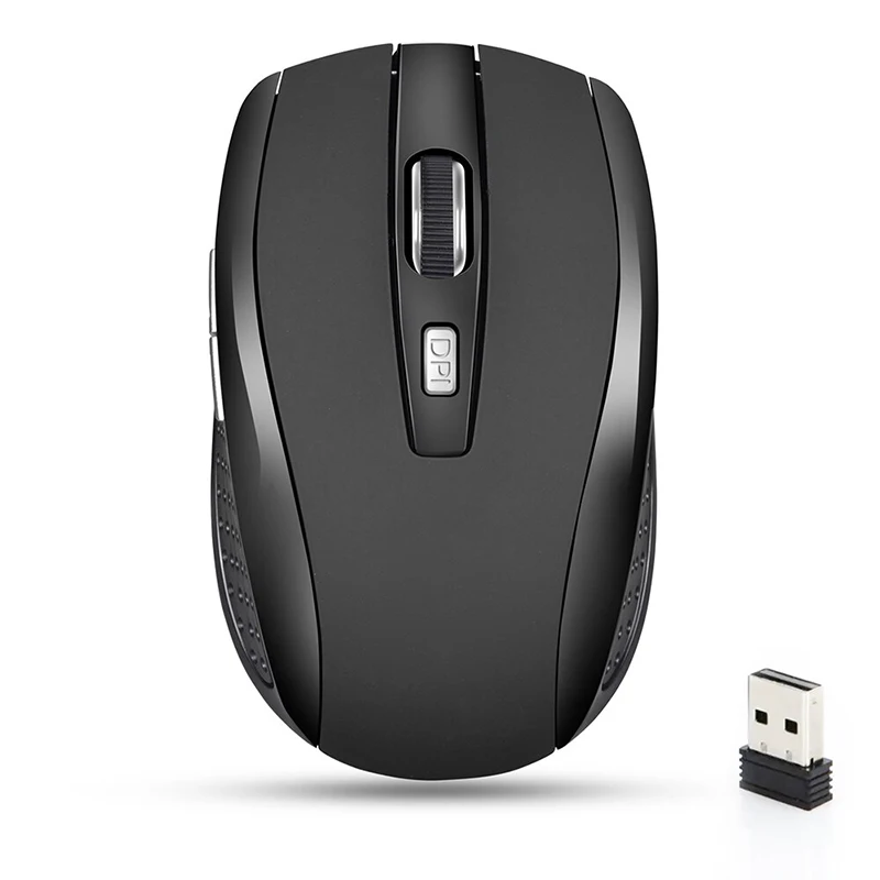 Drahtlose Maus Stille Maus 2,4 GHz Tragbare Mobile Optische Büro Maus Einstellbar 1600 DPI Stufen Für Notebook PC Laptop macbook Image