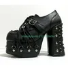 Damen-Mary-Jeans-Schuhe im Gothic-Stil mit Plateausohle, Schnürung, klobiger Absatz, Schnallenriemen, Slip-On, neu eingetroffen, Runway-Punk-Pumps, Größe 46