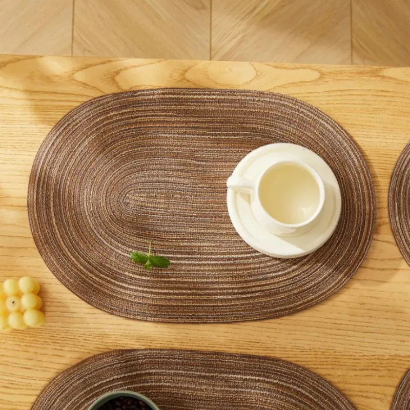 1/4/10PCS 35x50cm Oval Rop Baumwolle Geflochtene Tisch Tischset Untersetzer Tischset rutschfeste Tischsets für Esszimmer Küchentisch Waschbar Image