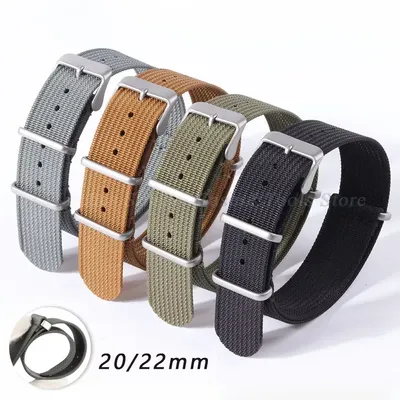 18mm 20mm 22mm hochwertiges Nylonarmband Militär für Rolex Braid geripptes Sportarmband für Samsung Galaxy Watch4/3/5 Armband Image