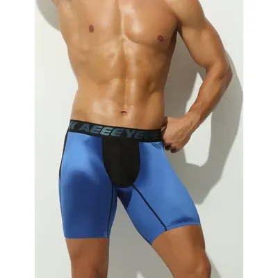 Herren-Unterwäsche, Boxershorts, ultradünn, transparent, Eisseide, niedrige Taille, Jugend, Mesh, transparent, Spuren, Sporthose Image