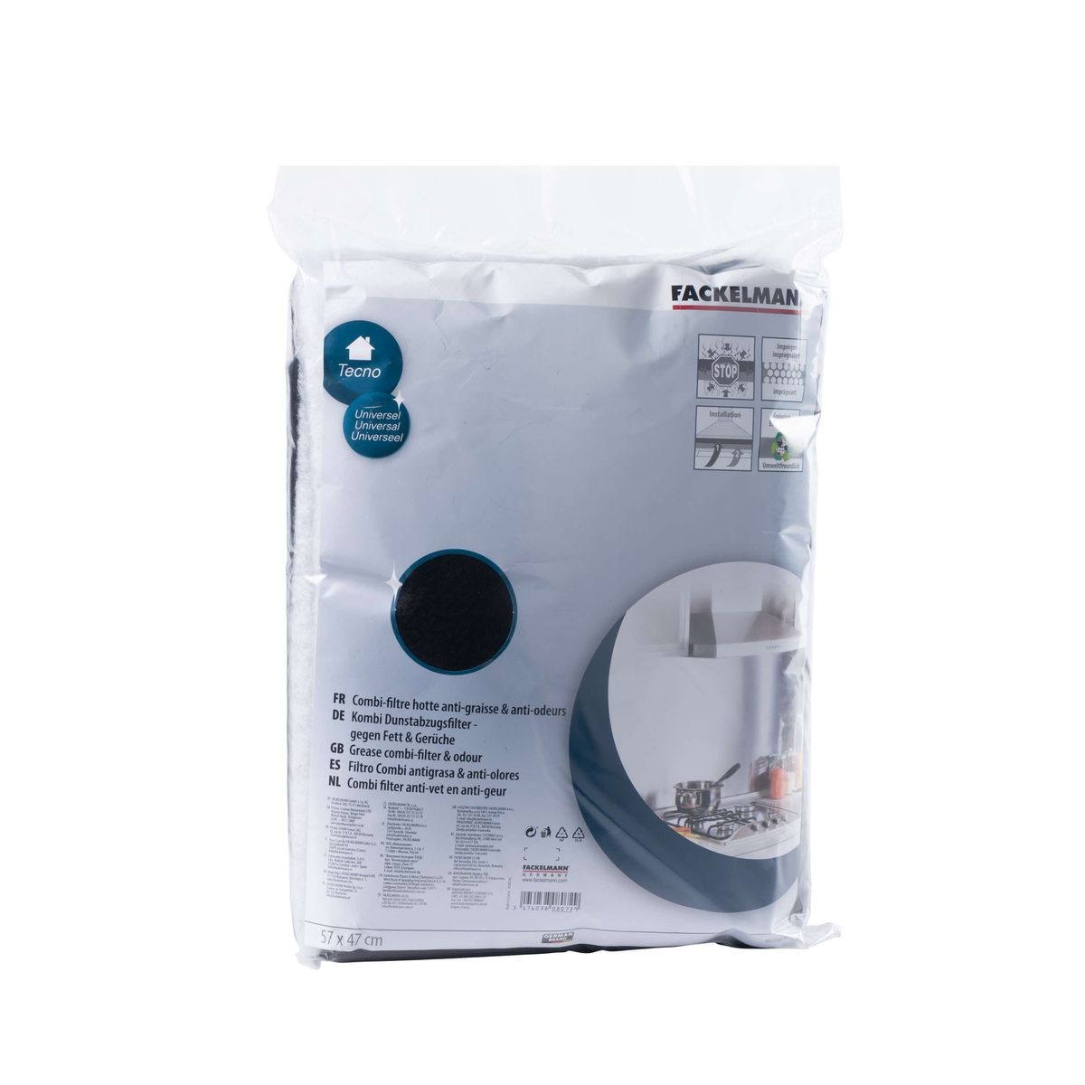 Filter für Dunstabzugshaube Polyester kombiniert Aktivkohle 57 x 47 cm Fackelmann Zubehör für Dunstabzugshaube und Fritteuse Image