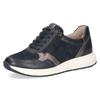 Keilsneaker CAPRICE, Damen, Gr. 38, blau (dunkelblau kombiniert), Leder, sportlich, Schuhe, Freizeitschuh, Halbschuh, Schürer mit Besatz in Metallicoptik