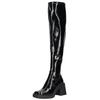 Overkneestiefel STEVE MADDEN "STEVE MADDEN Stiefel Lederimitat", Damen, Gr. 41, schwarz (schwarz lack), Lederimitat, casual, Schuhe