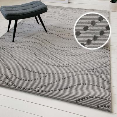Teppich MY HOME "Adlee", grau, B:160cm H:12mm L:225cm, Polyester, Teppiche, Kurzflorteppich, gewebt, geometrisch, Wohnzimmer, modern, Punkte Image