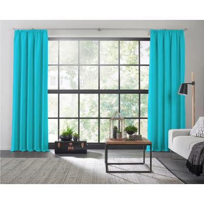 Vorhang WIRTH "Dim out", blau (türkis), B:142cm H:145cm, Polyester, Gardinen, nach Maß Image