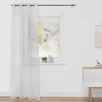 Vorhang LICHTBLICK ORIGINAL "Vorhang Voile mit Ösen, leichter und transparenter Stoff (1Stück)" Gr. 4, weiß, B:140cm H:245cm, Polyester, Polyester, Gardinen Image