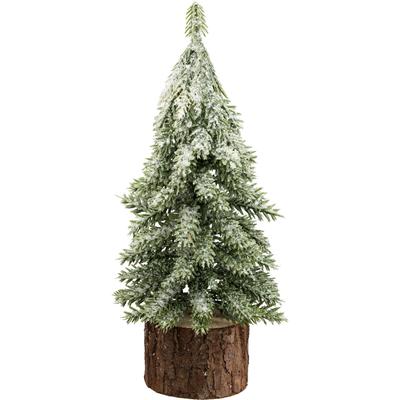 Winterliche Kunstpflanze CREATIV GREEN "Tannenbäumchen", grün, H:19cm, Kunststoff, Kunstpflanzen, auf Holzfuß Image