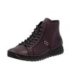 Schnürboots RIEKER, Damen, Gr. 40, lila (brombeere), Lederimitat, unifarben, modisch, Schuhe, Schnürstiefelette, High Top Sneaker, Plateauboots mit Profilsohle