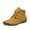 Schnürboots RIEKER, Damen, Gr. 36, gelb (ockergelb), Lederimitat, Textil, unifarben mit Farbeinsätzen, casual, Schuhe, Stiefelette, High Top Sneaker mit Innenreißverschluss