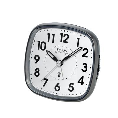 Funkwecker FILIUS ZEITDESIGN, grau, Wecker, Schlafzimmer, Wecker, Beleuchtung, Weckwiederholung, Piepalarm