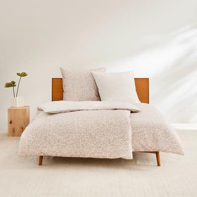 Bettwäsche S.OLIVER "Satinbettwäsche s.Oliver", beige, B/L: 155cm x 220cm, , Mako-Satin, B/L: 80cm x 80cm, Mako-Satin, Obermaterial: 76% Baumwolle, 24% Polyester, Bettwäsche, im modernen Leo-Look Image