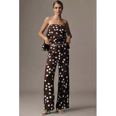 Maeve Low-Slung Printed Wide-Leg Trousers