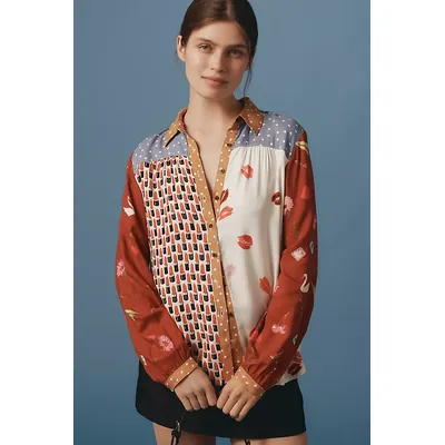 Maeve Alida Contrast Buttondown Shirt