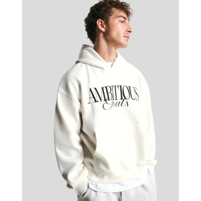 Bershka Printed Hoodie Men M Off White