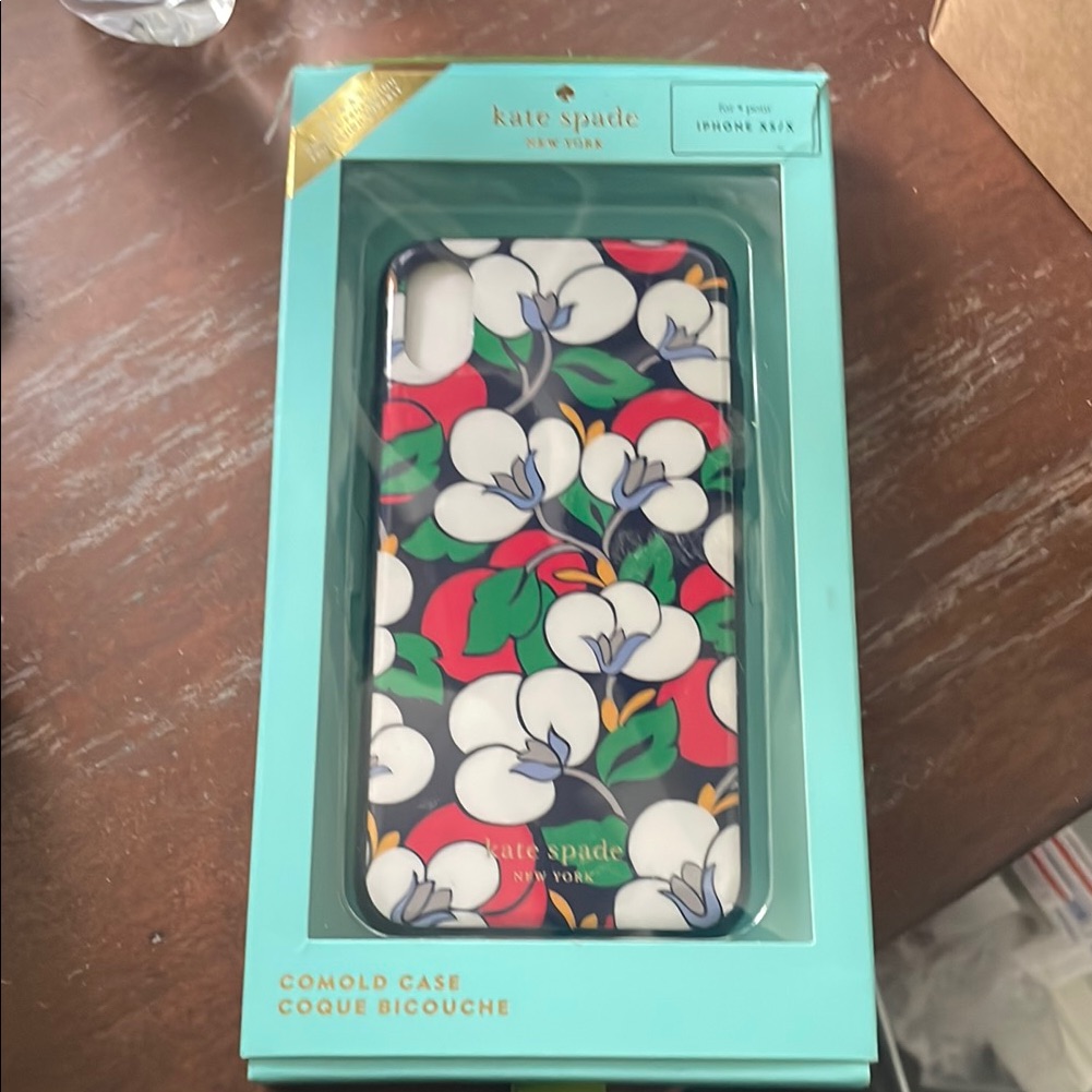 Kate Spade Cell Phones & Accessories | Kate Spade New York Navy White Red Green Floral Iphone Xs/S Phone Case Iob | Color: Blue/Red | Size: Os