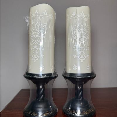 Disney Accents | Disney Parks Encanto Flameless Candle Butterfly W/Stand Family Madrigal New X 2 | Color: Black/Gold | Size: Os