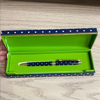 Kate Spade Office | Kate Spade Navy Dot Ballpoint Pen | Color: Blue/White | Size: Os
