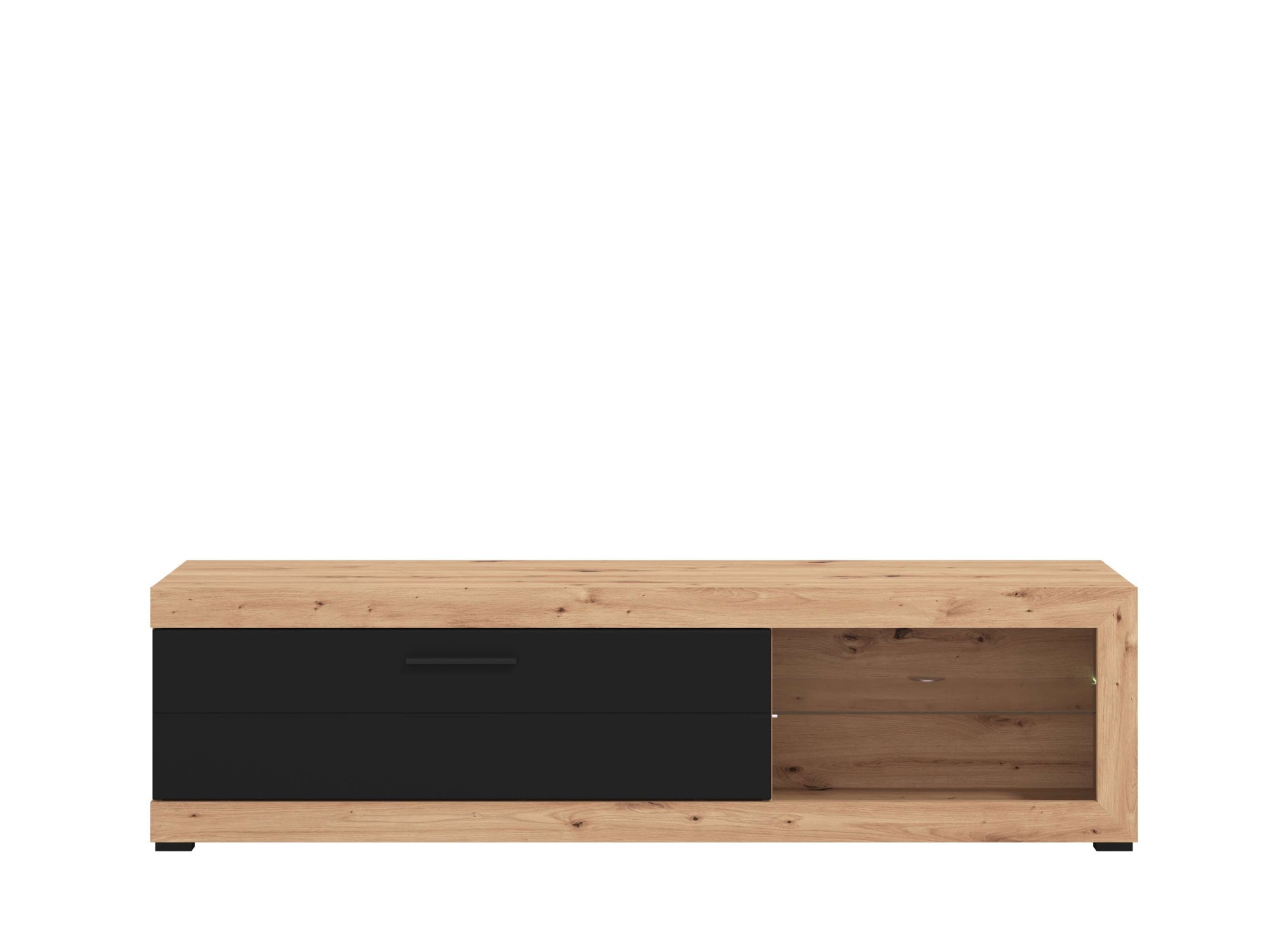 Lowboard INOSIGN "Remo TV-Kommode", artisan eiche, scharz matt, B:160cm H:45cm T:34cm, FSC-zertifizierter Holzwerkstoff, Sideboards, TV-Kommode mit LED-Beleuchtung, Breite 160 cm