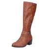 Stiefel RIEKER, Damen, Gr. 43, Normalschaft, braun (cognac), Lederimitat, unifarben, klassisch, Schuhe, Langschaftstiefel, Reißverschluss, mit bequemem Blockabsatz