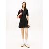 Polokleid TOMMY JEANS "TJW F&F SWEATER POLO MINI DRESS", Damen, Gr. S (36), N-Gr, schwarz, Jersey, Obermaterial: 80% Baumwolle, 20% Polyamid, unifarben, casual, kurz, Kurzarm, Kleider