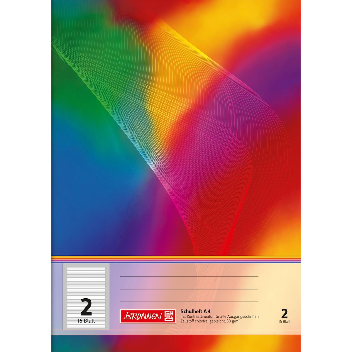 BRUNNEN Schulheft A4 Lineatur 2KVA 16 Blatt 104498202 Image