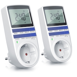 BEARWARE 2x Zeitschaltuhr, digital, 2,1` LCD-Display, max. 3680W, 10 Programme, Zufallsschaltung Image