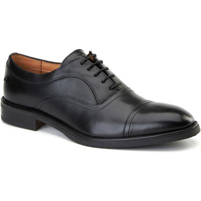 Base London Revers-Leder Herren Schwarz Oxford Schuhe Image
