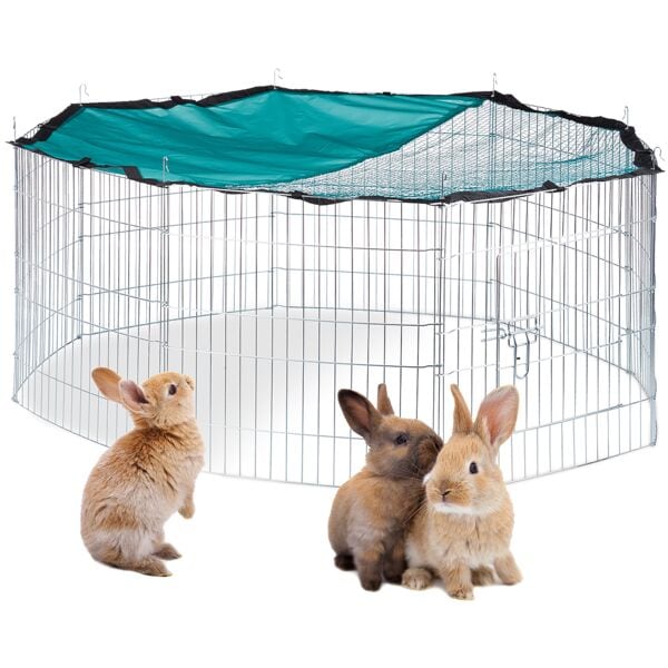 relaxdays Freilaufgehege XL mit Netz-Abdeckung