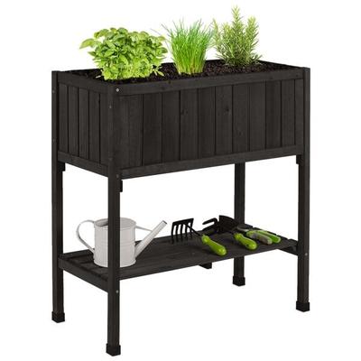 relaxdays Hochbeet aus Tannenholz schwarz Image