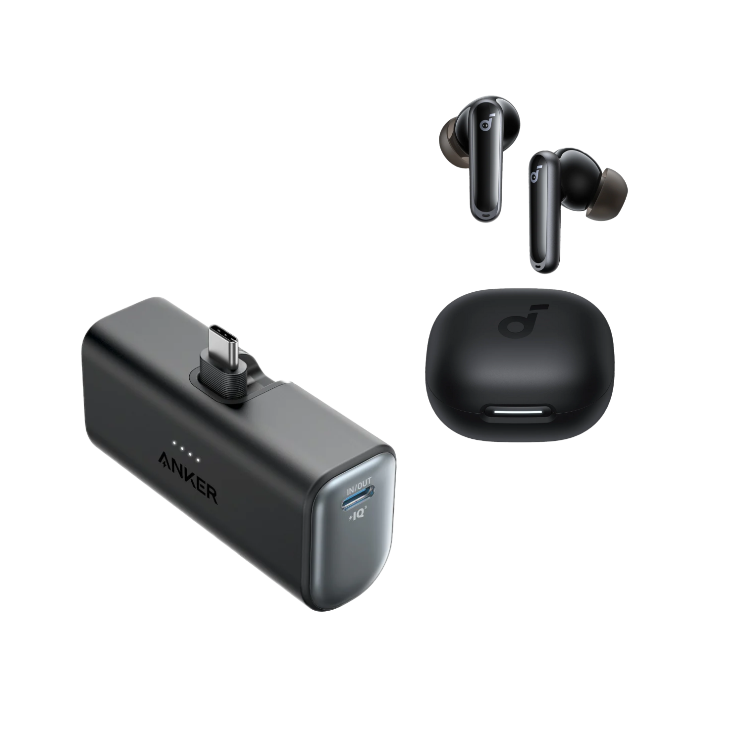P40i | True-Wireless Earbuds mit Smart ANC + Anker Nano Powerbank (22,5W, integrierter USB-C Konnektor) Image