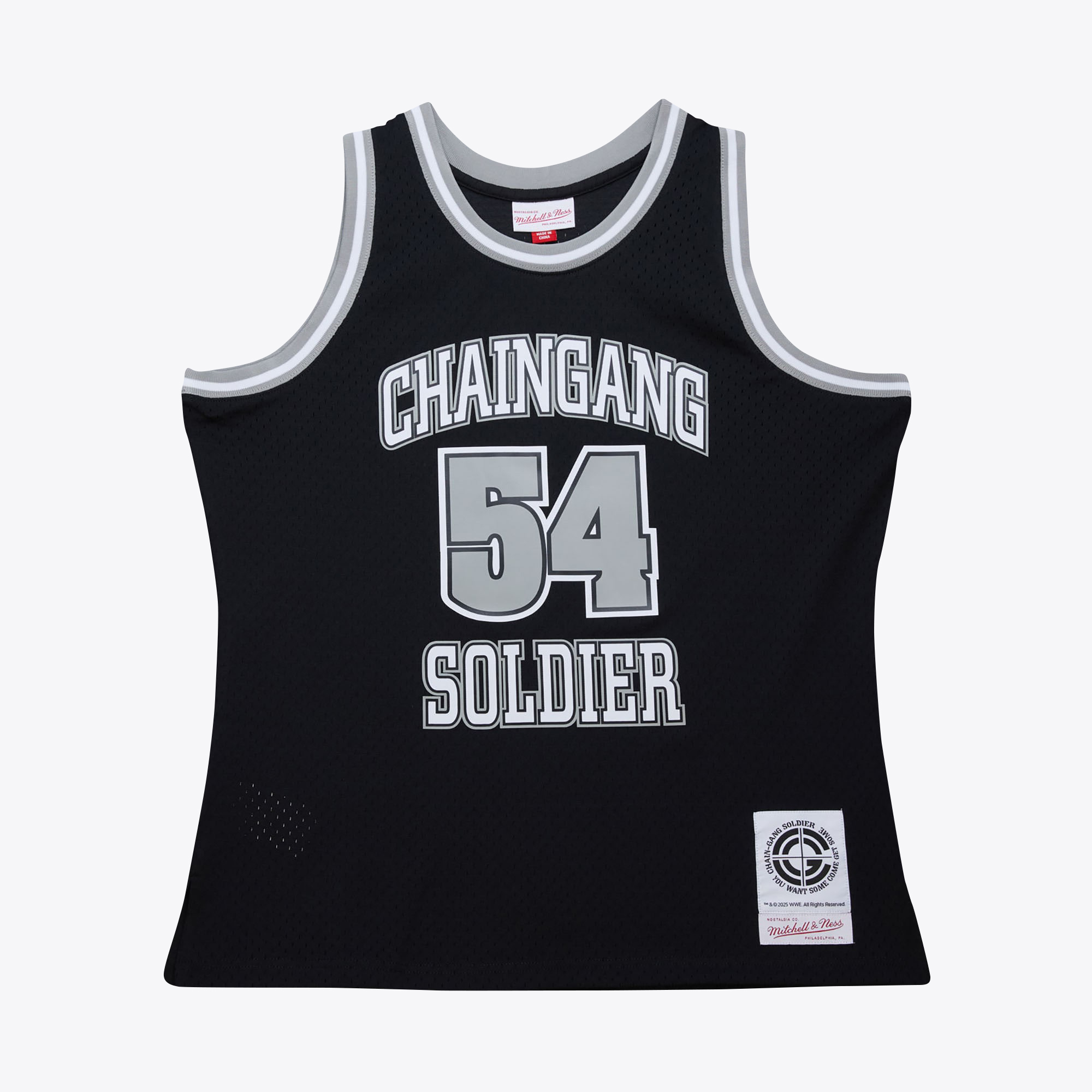 WWE John Cena Mitchell & Ness Gang Soldier Mesh Tank Trikot - Schwarz - Herren Image