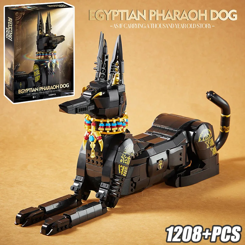 MOC City 1208 Teile Altägyptisches Pharao-Hund-Modell Baustein-Set DIY Magisches Tier Anubis Bausteine Spielzeug für Kinder Geschenke Image