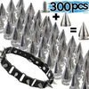 10/300 Stück Punk-Metallnieten für Halskette, Armbänder, Lederhandwerk, cooles Punk-Kleidungskegel, Nieten, Kleidung, Schuhe, Tasche, Zubehör