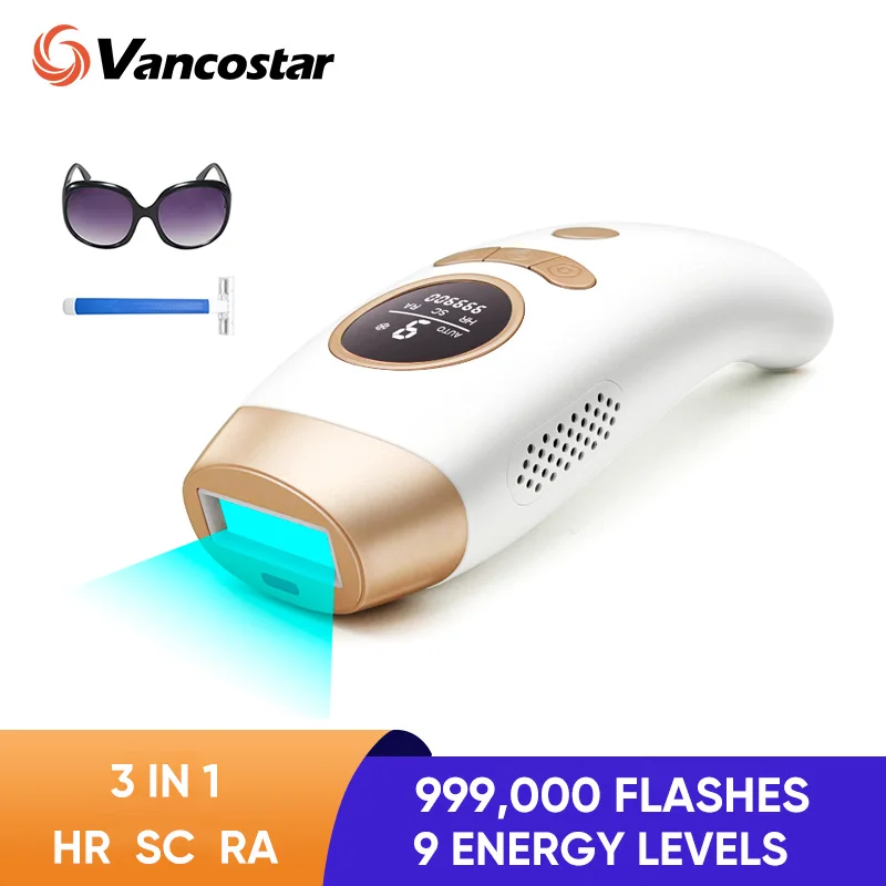 Vancostar 3in1 Laser-Haarentfernung für Damen und Herren 999900 Blinkt Verjüngung Akne Behandlung Schönheit Gesundheit Permanent IPL Epilierer Image