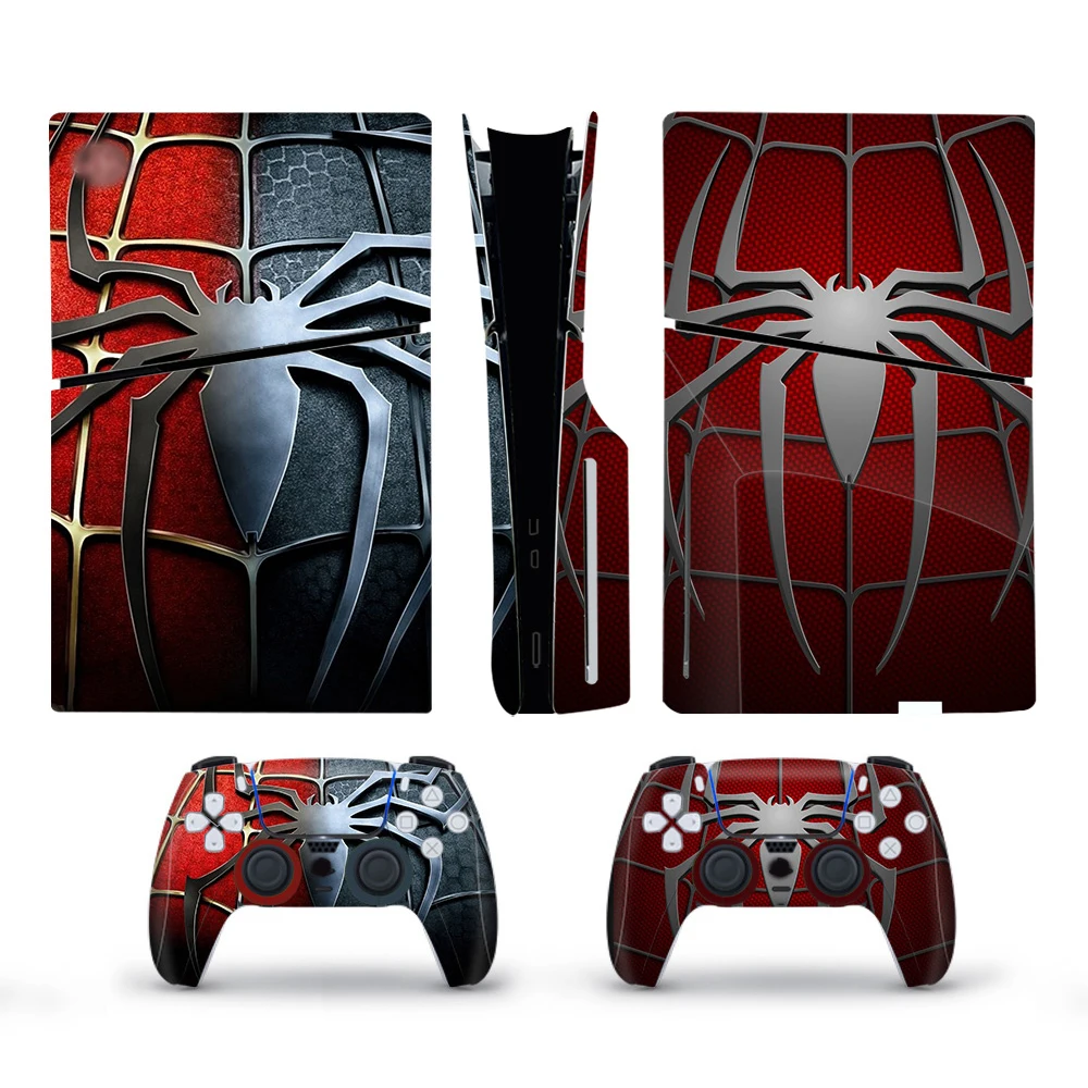 Vinyl Cover Skins for Playstation 5 Slim Console Controller Stickers Superhero Skin Wraps Set for PS5 Disc Edition Accessories
