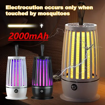Portable Mute Mosquito Killer Lamp Anti-Mosquito Lamp Electronic Mosquito Killer 2-in-1 Fly Swatter Mosquito Repellent Machine