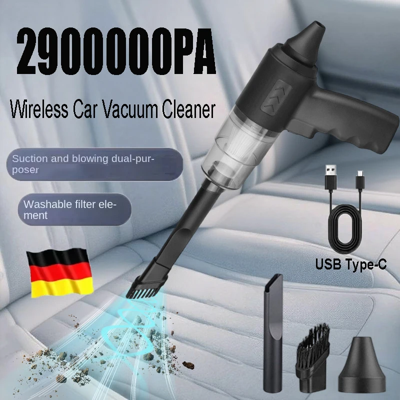 2900000PA Auto Kabelloser Staubsauger 120W Leistungsstarker Tragbarer Handstaubsauger für Zuhause & Auto Leichter Kabelloser Wiederaufladbarer Staubsauger Image