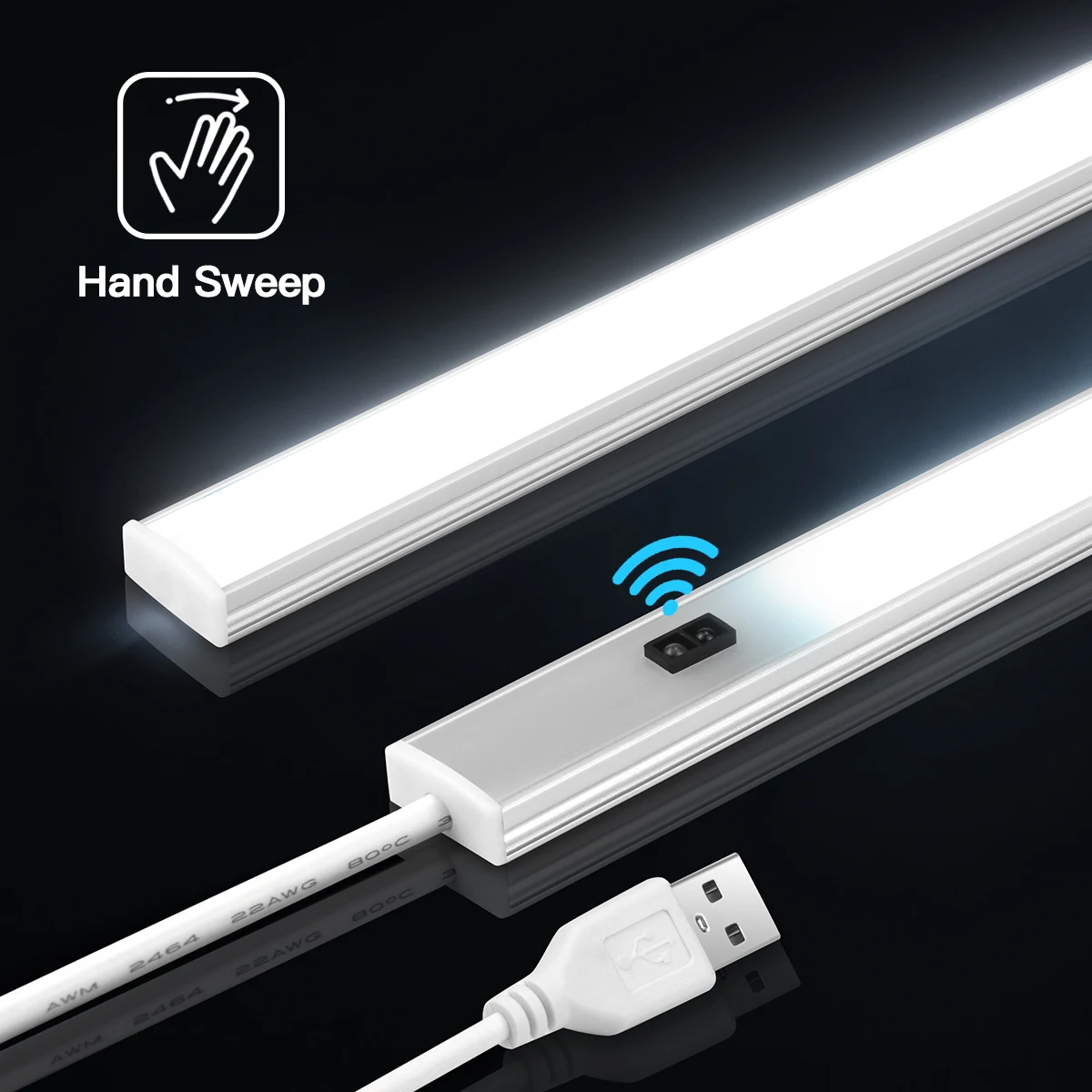 30/40/50CM Küche Schrank LED Licht Hand Sweep Motion Sensor USB Lampe Rohr Weiß Warm Weiß zimmer Dekor Beleuchtung